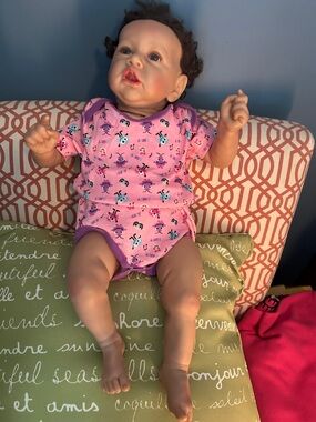 Pink Baby Doll with Patterned Onesie